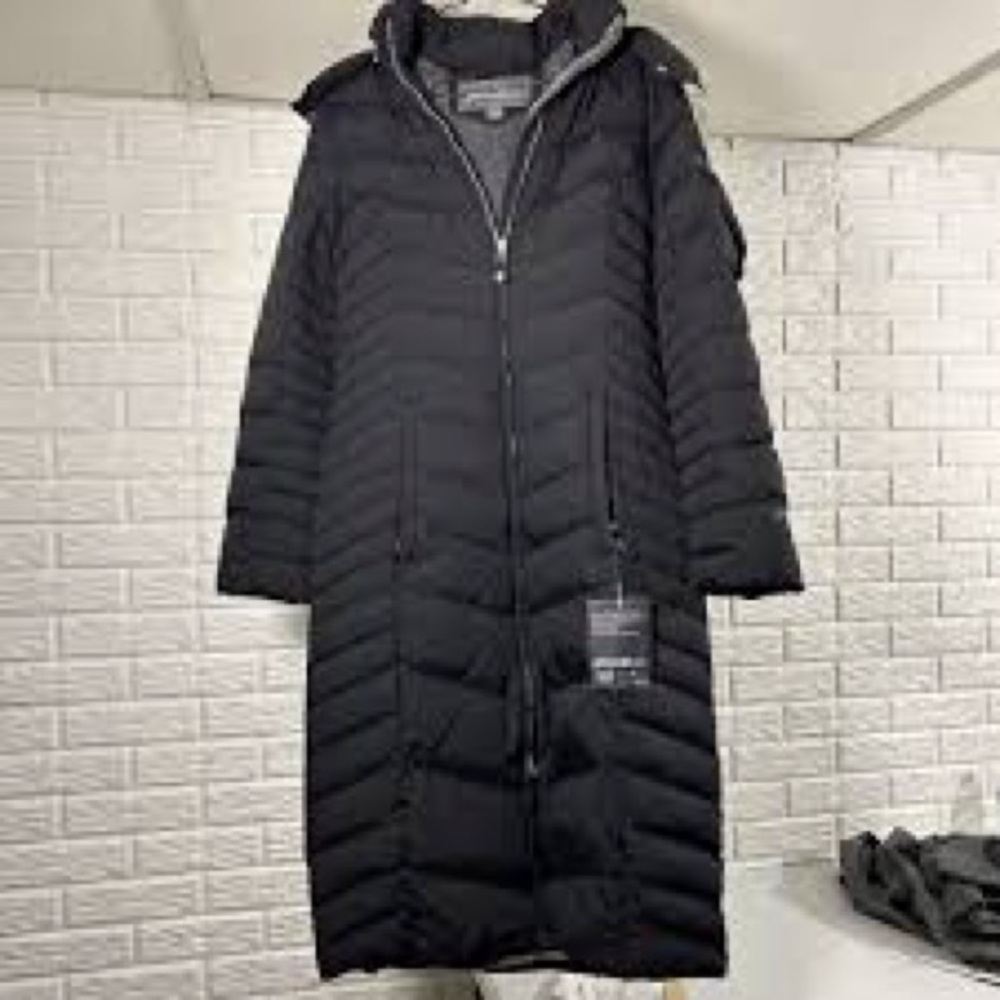 Eddie Bauer Sun Valley Down Hooded Duffle Coat Size S Black